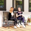 Outsunny 2-Person Outdoor Glider Bench, Patio Double Swing Rocking Chair Loveseat w/Powder Coated Steel Frame for Backyard Garden - 2 of 4