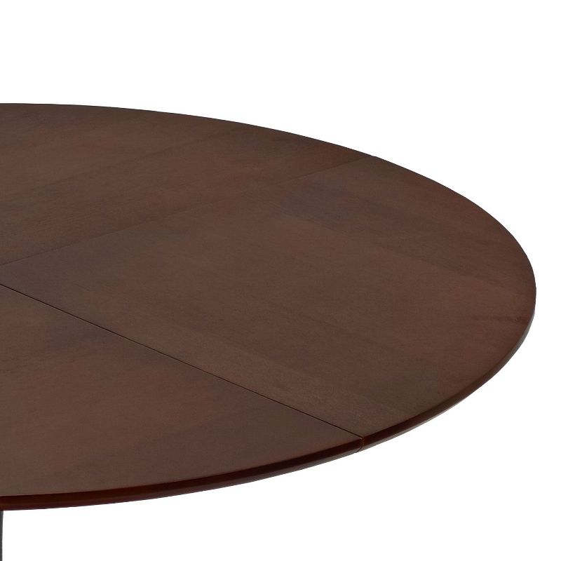 47" Modern Round Dining Table with Pedestal Leg,Four Patchwork Tabletops with Solid Wood Grain Occasional Table,Metal Base Dining Table-Maison Boucle, 5 of 8