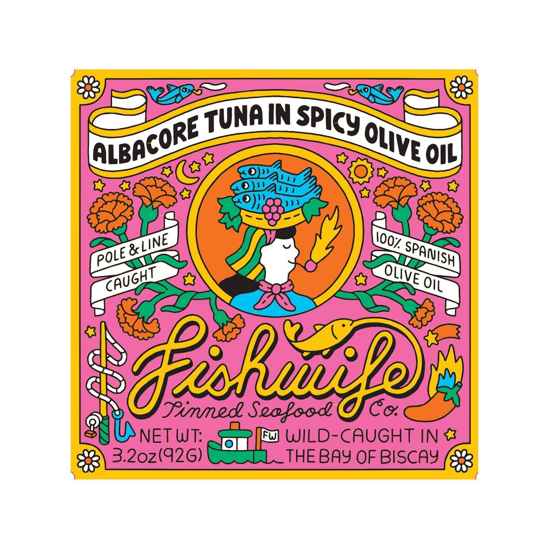 Fishwife Albacore Tuna in Spicy Olive Oil - 3.2oz: MSC Certified, Gluten-Free, High Protein