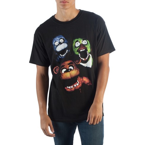 Five Nights at Freddy's Characters and Cameras Boy's Black Long Sleeve  Shirt-M 