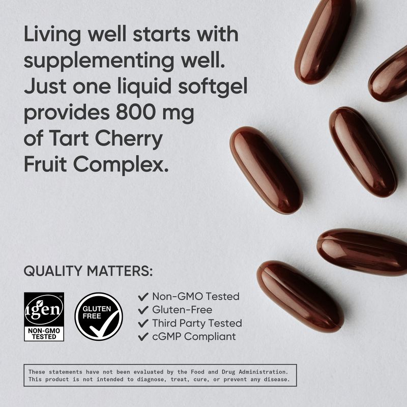 Sports Research Tart Cherry Concentrate, 800 mg, 60 Softgels, Dietary Supplements, 4 of 5