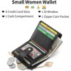 Clotth Wallet for Women - Slim RFID Blocking Thin Credit Card Holder with Zipper Coin Pocket & ID Window for Essential Travel & Daily Use - 2 of 4