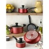 T-fal 18pc Initiatives Nonstick Cookware Set Red: Tempered Glass Lids, Stay-Cool Handles, Dishwasher & Oven Safe - 2 of 4