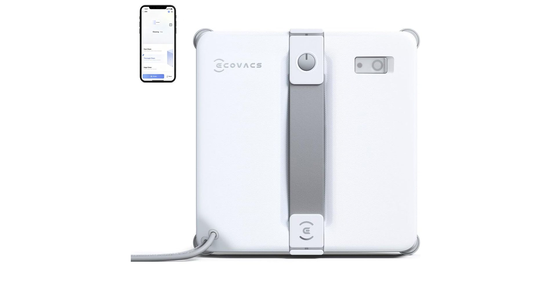 ECOVACS WINBOT MINI2 Window Cleaning Robot, Compact Design, 5 Smart Cleaning Modes, Win-SLAM 4.0, 10-Stage Safety for Windows, Mirrors & Glass Doors