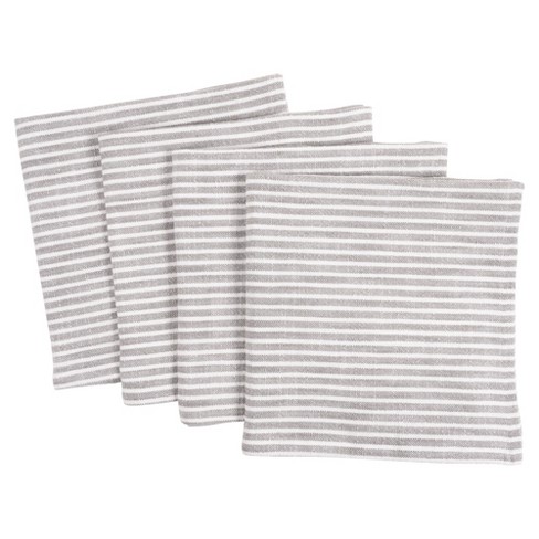 KAF Home Monaco Relaxed Casual Farmhouse Napkin | Set of 4, 100% Slubbed  Cotton, 20x20 Inch Cloth Napkins | for Entertaining and Everyday Use (Gray)