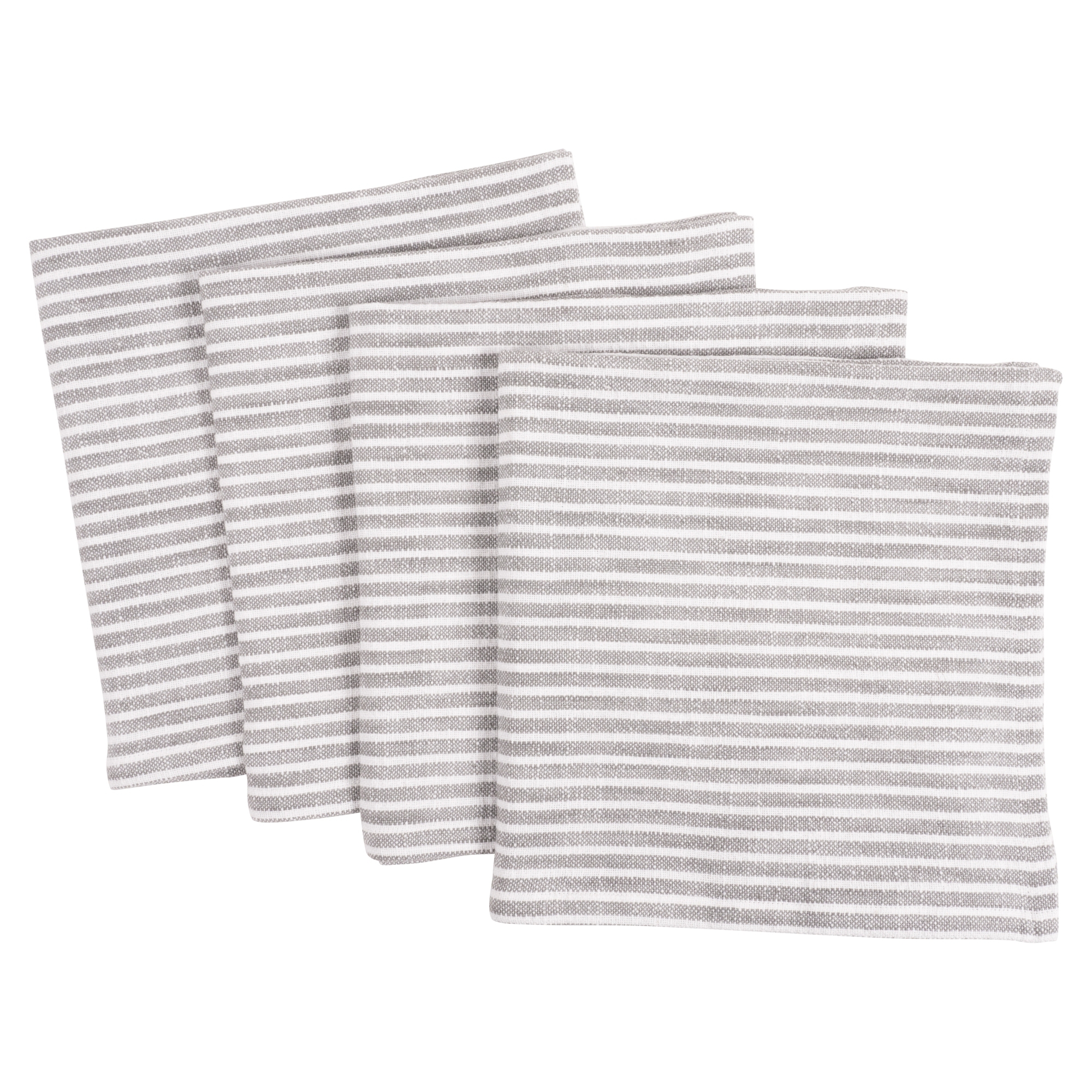 KAF Home Monaco Relaxed Casual Farmhouse Napkin | Set of 4, 100% Slubbed Cotton, 20x20 Inch Cloth Napkins | for Entertaining and Everyday Use (Gray)