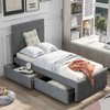 NicBex Twin Size Linen Upholstered Platform Bed with 2 Drawers for Adults/Boys/Girls,Gray - 2 of 4