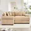 Oversized 79.1" Corduroy Cloud Modular Sectional Sofa Bed with Thick Cushion and Movable Ottoman, 4-Piece Free combination Sofa - 3 of 4