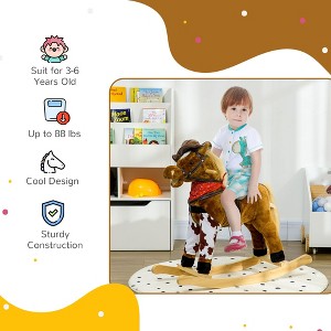 Baby Rocking Horse, Large Riding Horse,Toy for Boy Girl Ages 3-8 Years Old, Brown - 1 of 4