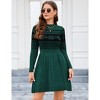 Clearlove  Women Christmas Long Sleeve Knitted Crewneck High Waist A-Line Mini Sweater Dress - 4 of 4