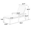 Aluminum Cast Lounge Chair with Adjustable Backrest and Rolling Wheels,Outdoor Chaise Lounge Chair with Cross Weave, Patio Lounger with Cushions-Koiai - 3 of 4