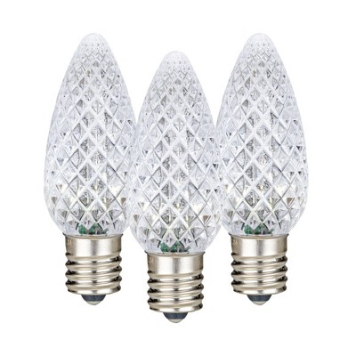 Novelty Lights C7 LED Faceted Christmas Replacement Bulbs Dimmable 25 Pack
