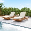 Christopher Knight Home Dawn Patio Rustic Acacia Wood Adjustable Chaise Lounge with Water-Resistant Cushions (Set of 2) - 2 of 4
