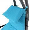 Sunnydaze Outdoor Hanging Chaise Floating Lounge Chair with Canopy Umbrella and Stand - 4 of 4
