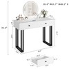 Vanity Desk with Mirror & Lights, 2 Drawers, Modern Makeup Table with 3 Light Modes & Adjustable Brightness for Bedroom - 2 of 4