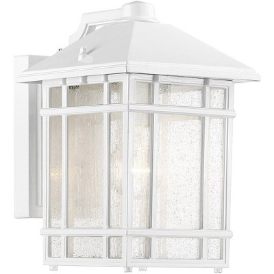 Kathy Ireland Jardin du Jour 11" High White Dusk to Dawn Outdoor Wall Light