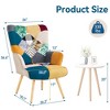 Beautyolove Fabric Upholstered Accent Chair Wingback Armchair with Solid Wood Legs - 3 of 4
