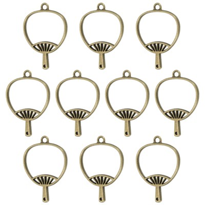 Unique Bargains DIY Crafts Earrings Necklace Bracelet Making Alloy Open Back Fan Bezel Pendants 10 Pcs