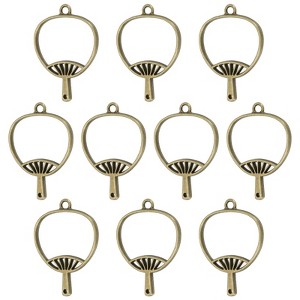 Unique Bargains DIY Crafts Earrings Necklace Bracelet Making Alloy Open Back Fan Bezel Pendants 20 Pcs - 1 of 4