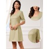 INSPIRE CHIC Women's Short Sleeve Scoop Neck A-Line Business Casual Work A-Line Mini Dresses - 2 of 4