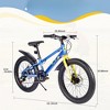 Infurnic Bicycles, 20 Inch Kids Bicycles with Adjustable Seat, Mountain Bike for Boys and Girls, Blue, 55.12"*22.83"*32.68" - 2 of 4