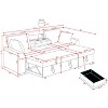 Hybition Reversible Sleeper Sofa with Pull Out Bed,L Shaped Convertible Chenille Couch with Storage Chaise & USB Charging for Living Room Apartment - 3 of 4