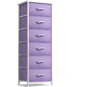 Sorbus Narrow 6 Drawers Nightstand with Steel Frame, Wood Top, Easy Pull Fabric Bins for Home, Bedroom, Office & Dorm - 1 of 4