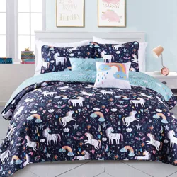 Unicorn Heart Bedding Set with Unicorn Throw Pillow - Lush Décor
