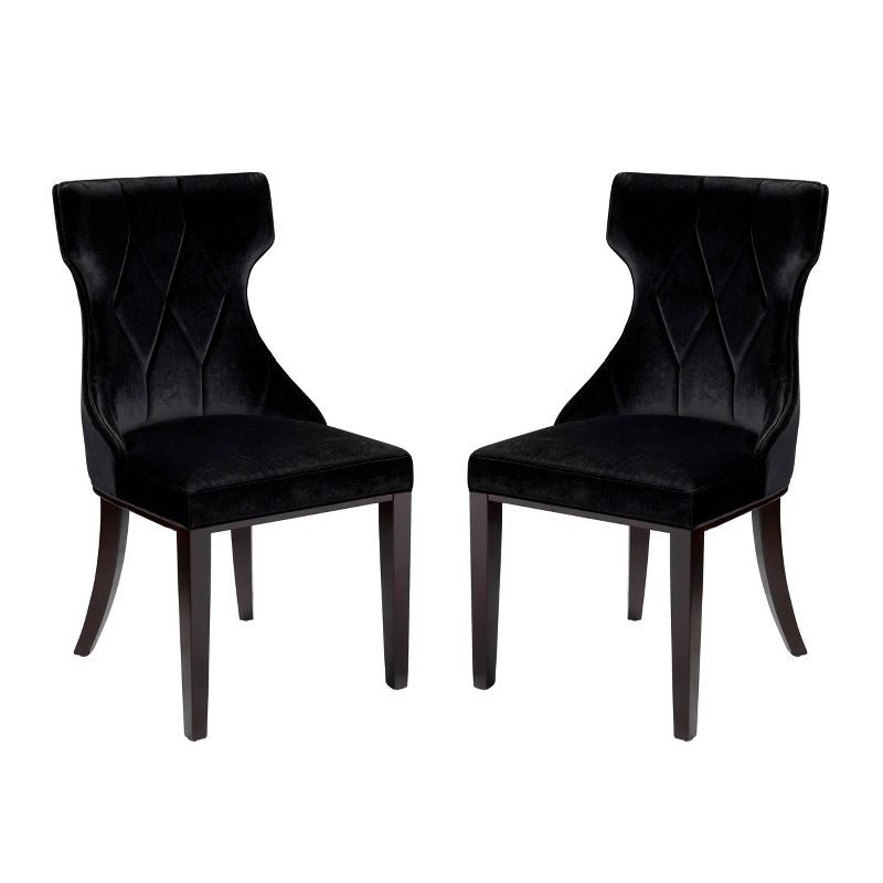Set of 2 Reine Velvet Dining Chairs - Manhattan Comfort, 1 of 7