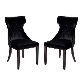 Set of 2 Reine Velvet Dining Chairs - Manhattan Comfort