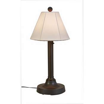 Patio Living Concepts Malibu 30 Outdoor Table Lamp with 2 Bronze Resin Body and Natural Canvas Sunbrella Shade Cover