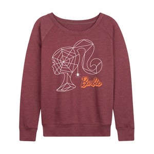 Women's - Barbie - Web Head Lightweight French Terry Wide Neck Long Sleeve Shirt - 1 of 4
