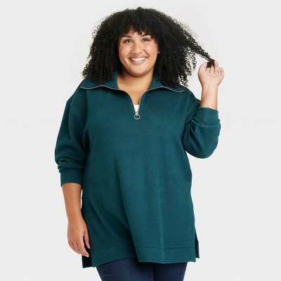 Ava & Viv Women's Plus Size Pullover Sweatshirt - (as1, alpha, 0x, plus,  regular, Plus Size, Navy Blue, X (14W)) at  Women's Clothing store