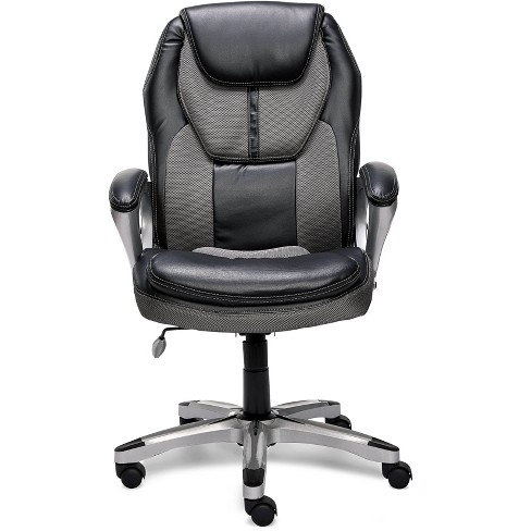 Serta Style Hannah I Bonded Leather High-Back Office Chair, Comfort Black