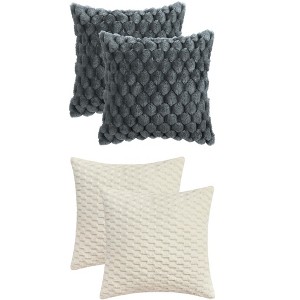 REGALWOVEN 4 Pcs Solid Soft Throw Pillow Covers for Sofa Couch 16" x 16" - 1 of 4
