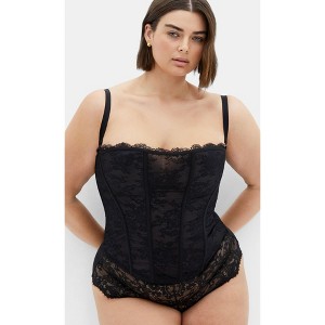 Women's Plus Size Josephine Corset - black | CITY CHIC - 1 of 4