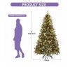 6ft/7.5ft/9ft Christmas Tree with Remote Control with Partially Frosted Tips, Pine Cones & Red Berries,LED Lights with 11 Modes for Home - 2 of 4