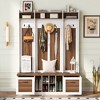 TIRAMISUBEST 5-in-1 Entryway Bench with Coat Rack, 7 Sturdy Hooks, 2 Spacious Drawers and Adjustable Shelves, 58.8'' Wide Hall Tree with Metal Handles - 2 of 4