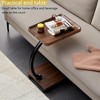 Small Mobile Standing Desk, Adjustable Height Tiltable Desk C Shaped End Table For Couch, Portable Rolling Desk - 4 of 4