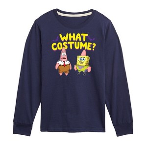 Boys' - SpongeBob SquarePants - Halloween What Costume Long Sleeve Graphic T-Shirt - 1 of 4