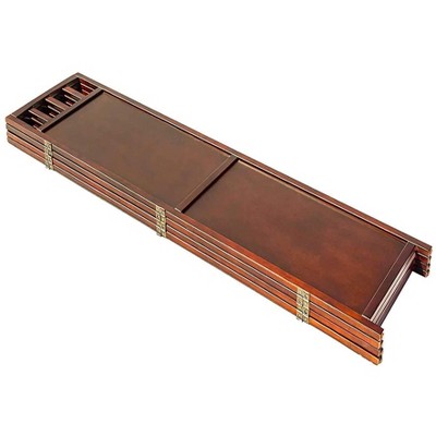 Walnut 3-Panel Folding Room Divider with Wood Frame