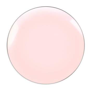 Smarty Had A Party 10.25" Pink with Silver Rim Organic Round Disposable Plastic Dinner Plates (120 Plates)