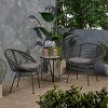 Set of 2 Outdoor Woven Rattan Patio Chairs with Cushions,Modern Basket Lounge Chairs with Steel Frame for Balcony or Garden–Maison Boucle - 2 of 4