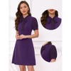 INSPIRE CHIC Women's Bow Tie Keyhole Neck Puff Sleeve Elegant Work Dress - 2 of 4