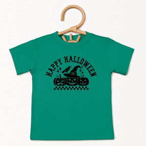The Juniper Shop Happy Halloween Arch Distressed Toddler Short Sleeve Tee - 1 of 4
