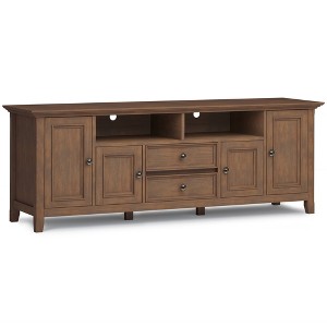 72" Solid Wood Transitional Style TV Media Stand with Cord Management, Adjustable Shelves and Metal Drawer Glides for Living Room - 1 of 4