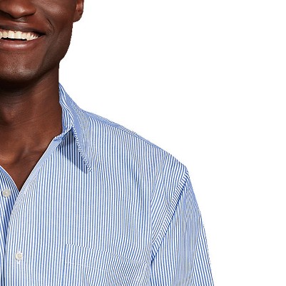 clear blue/white stripe