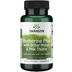 Swanson Berberine Plus with Bitter Melon & Milk Thistle - 3-in-1 Formula 60 Caps. - 1 of 2