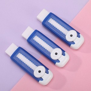 HTUTWOO Set of 3 Sliding Retractable Pencil Eraser Cute Erasers -with Dynamic Push-Pull Design,Students School Office Home Supplies,Dark Blue - 1 of 4