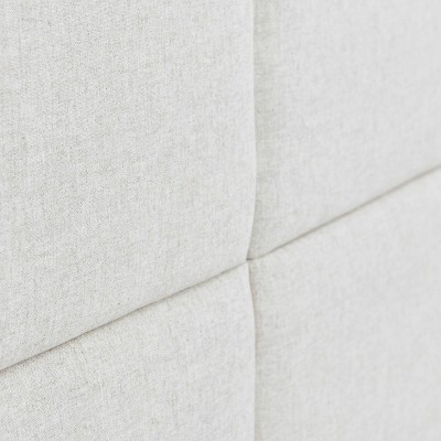 Natural Linen Blend Sound Reducing King Upholstered Headboard